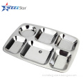 Wholesale #201 stainless steel serving tray with compartment